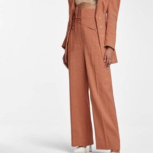 pantalon en lin taille haute comme jacquemus